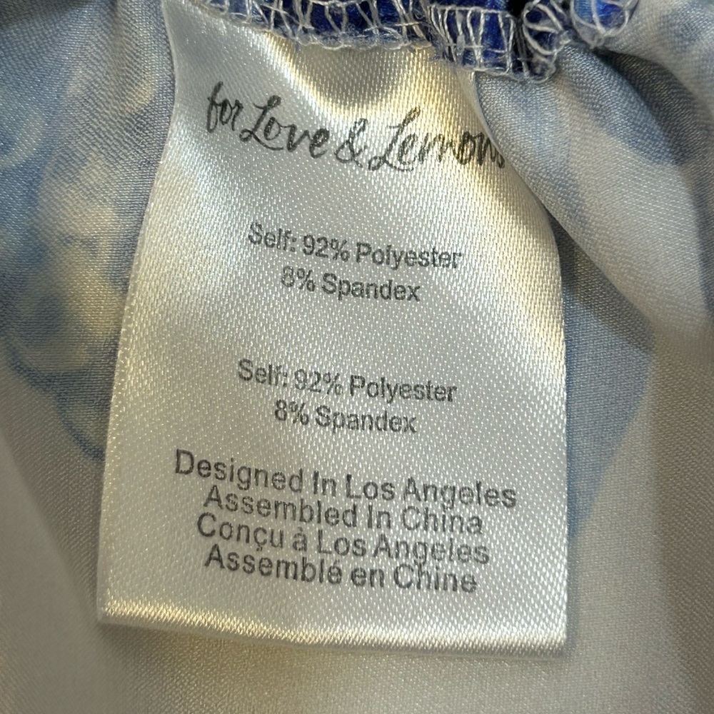 For Love & Lemons Hyacinth Drawstring Mini Dress Navy Floral‎ - Picture 10 of 12